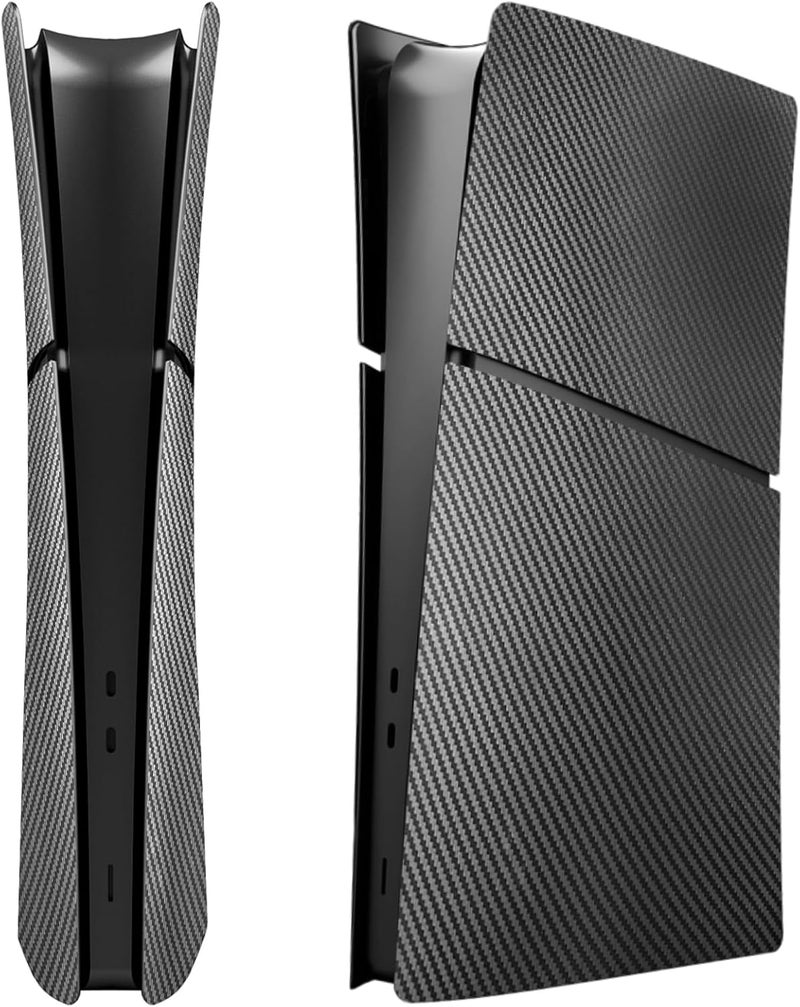 IMOFEE Slim Digital Edition Cover Plates for New PS5 Slim Console, Shell Panels Compatible with New PlayStation 5 Slim Accessories Protective Replacement Faceplate (Carbon Fiber) - Image 1